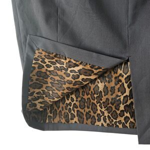 Express Design Studio Gray Pencil Corset Skirt Below Knee Leopard Size Womens 2